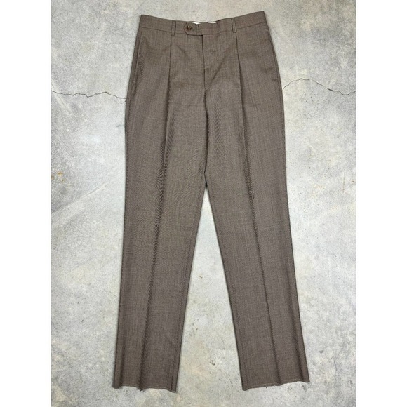 NEW Jones New York Womens Pants Worsted Wool Roger Trousers 33.5x37 Brown - Picture 1 of 11